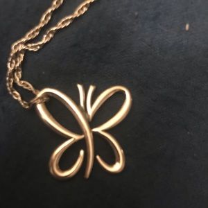 Retired James Avery butterfly pendant and chain